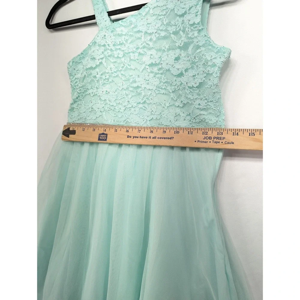Speechless Kids Mint Green Lace Tulle Rhinestone Party Dress Girls Size 14‎